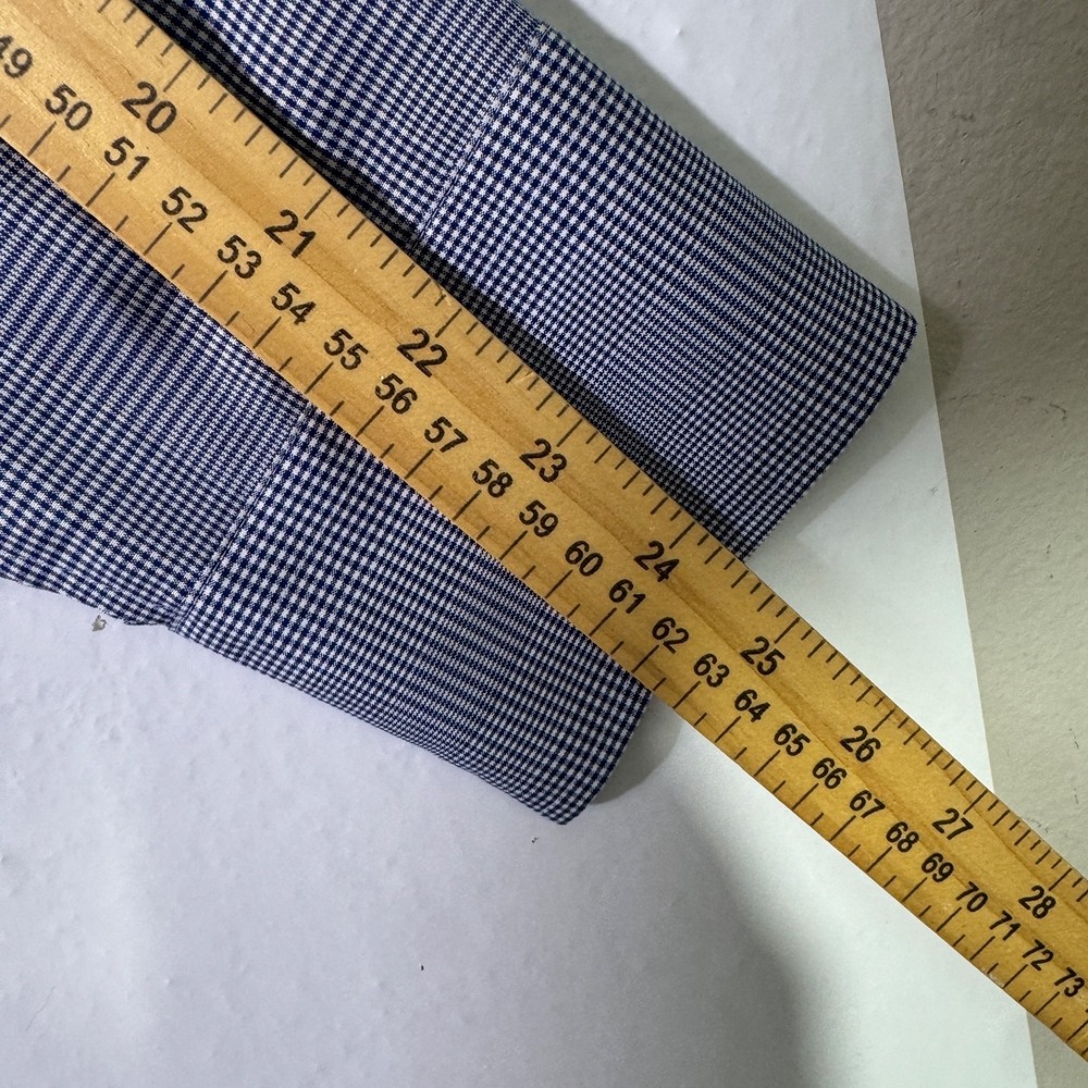 Black Brown 1826 Mens Blue Check Egyptian Cotton Slim Fit Non Iron Shirt 16.5 34 - Picture 16 of 16